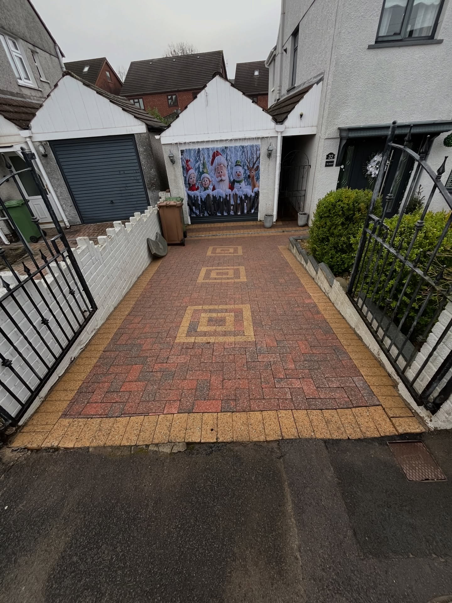 Clean block-paved driveway in Caerphilly