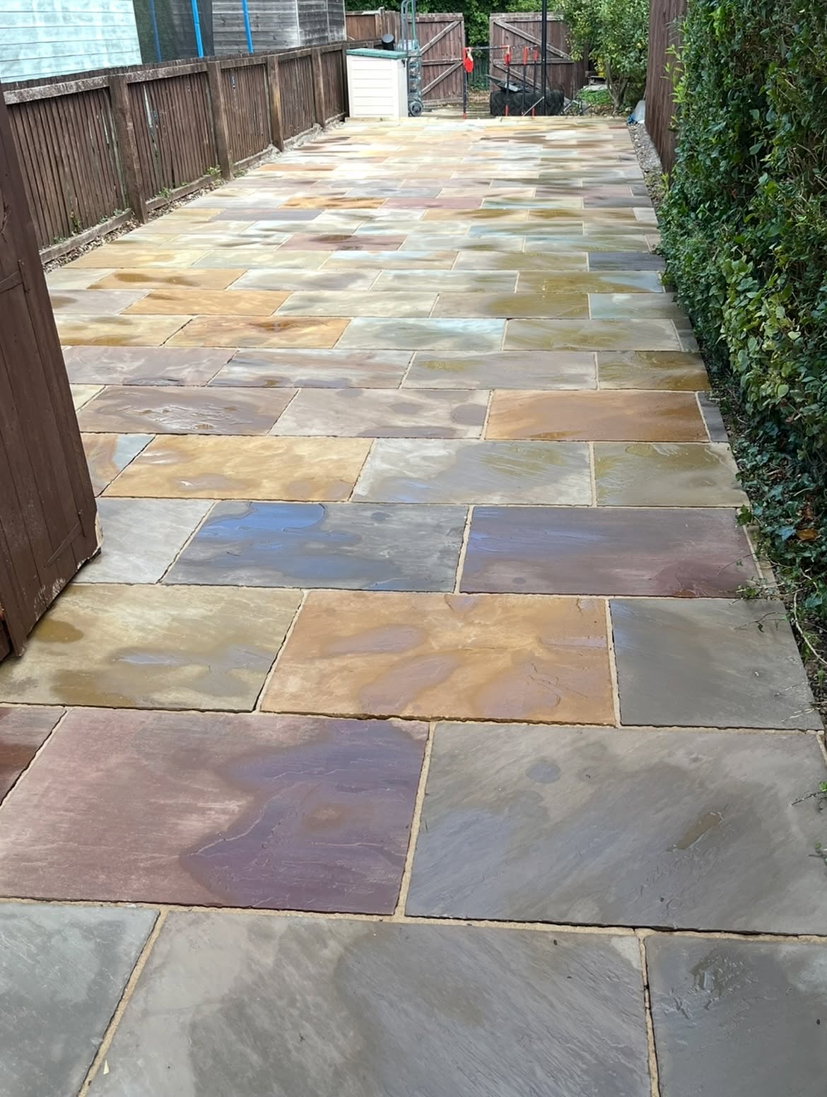 Finished sandstone patio
