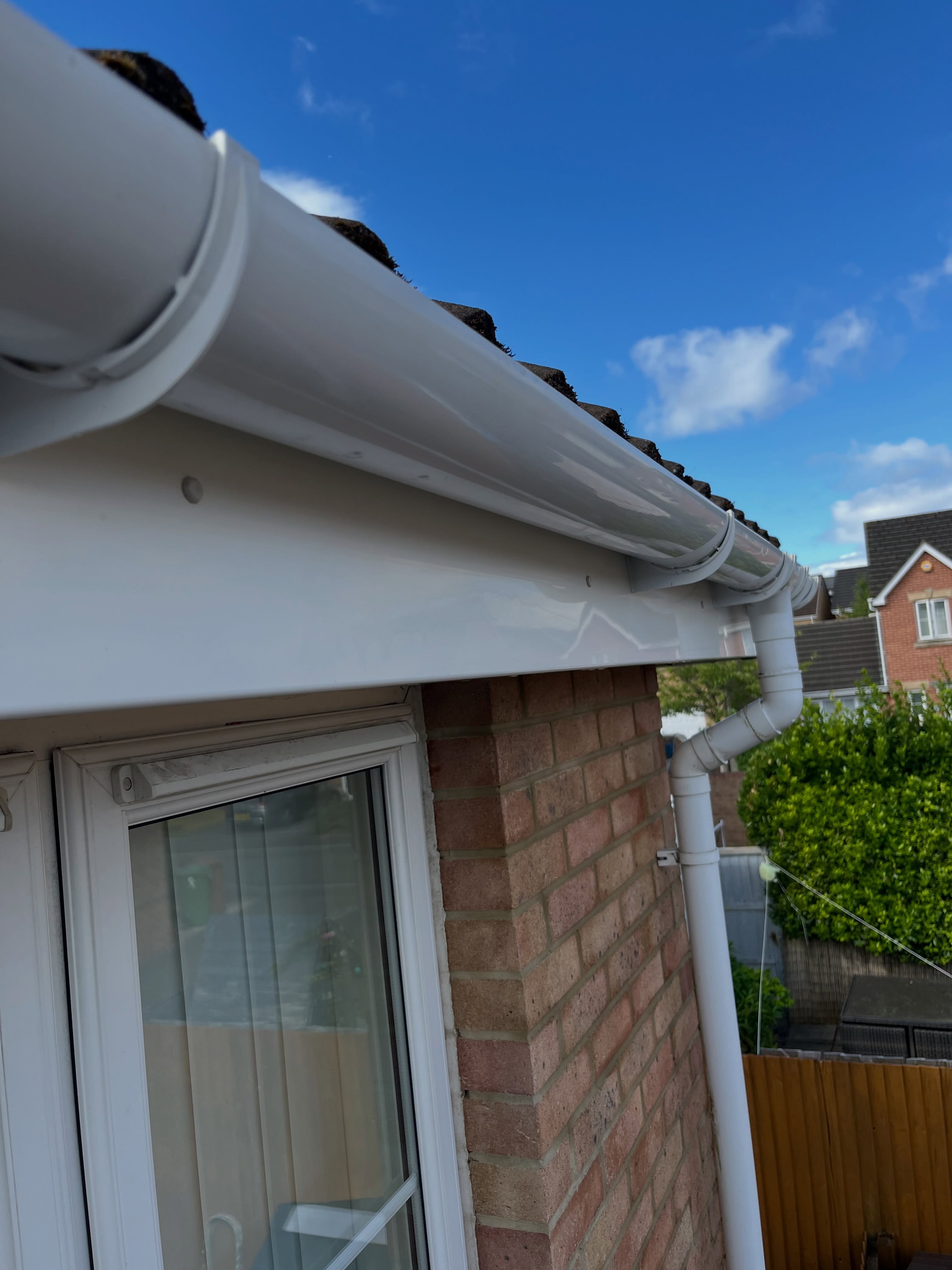 Clear guttering after a gutter clearing job in Caerphilly