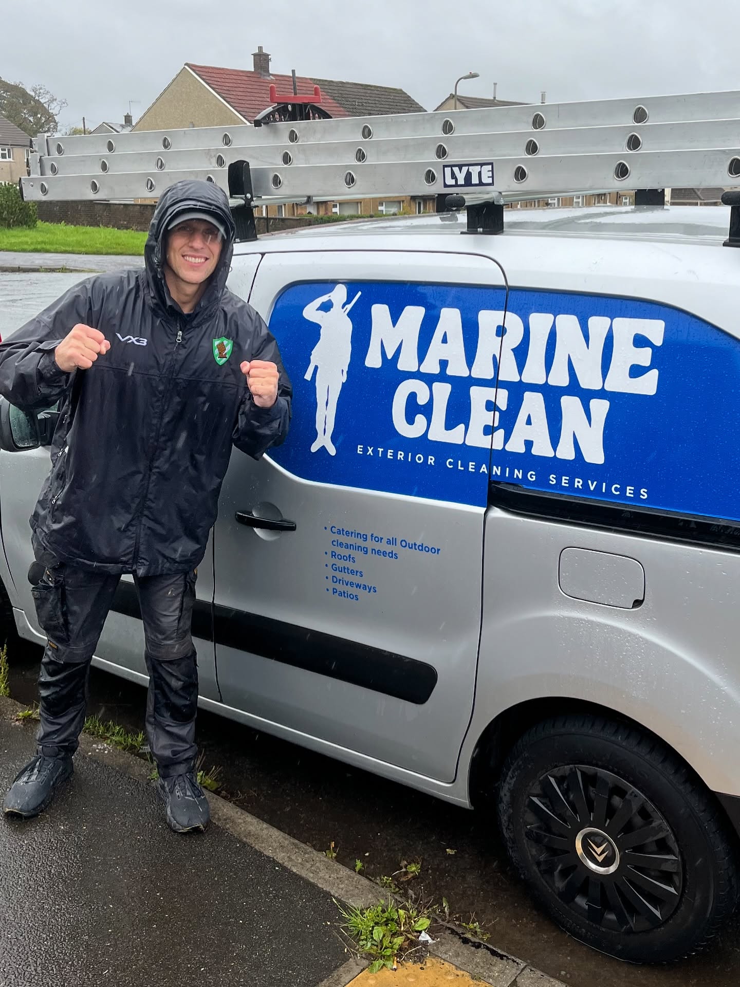 Tom, owner of Marine Clean, with the branded work van